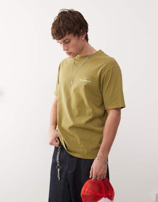Gramicci – Zielony T-shirt z nadrukiem „Climbing Equipment“, 2 z 4