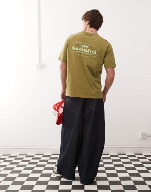 Gramicci – Zielony T-shirt z nadrukiem „Climbing Equipment“, 3 z 4
