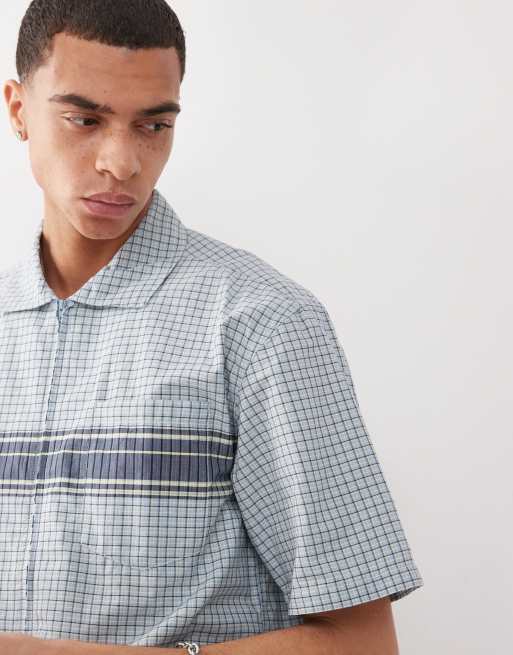 Gramicci zip up wave shirt in blue, 2 of 4