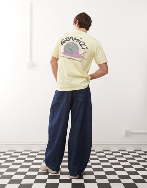 Gramicci – Żółty T-shirt z grafiką z motywem ślimaka - view 1