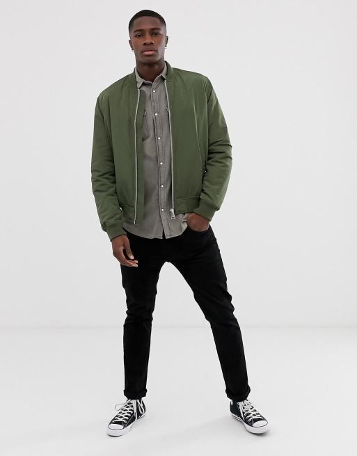 Gråvasket denimskjorte med smal pasform fra Jack & Jones, 4 af 4