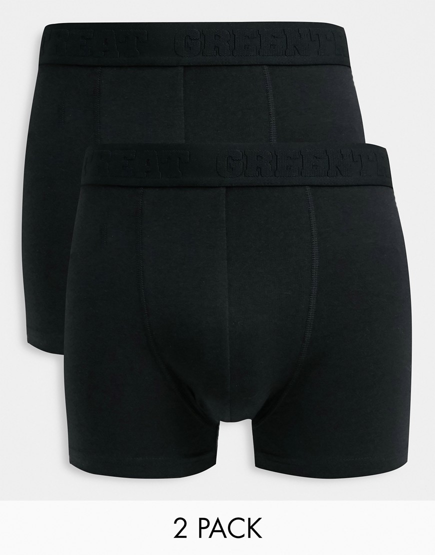 Green Treat 2 pack bamboo boxers in black
