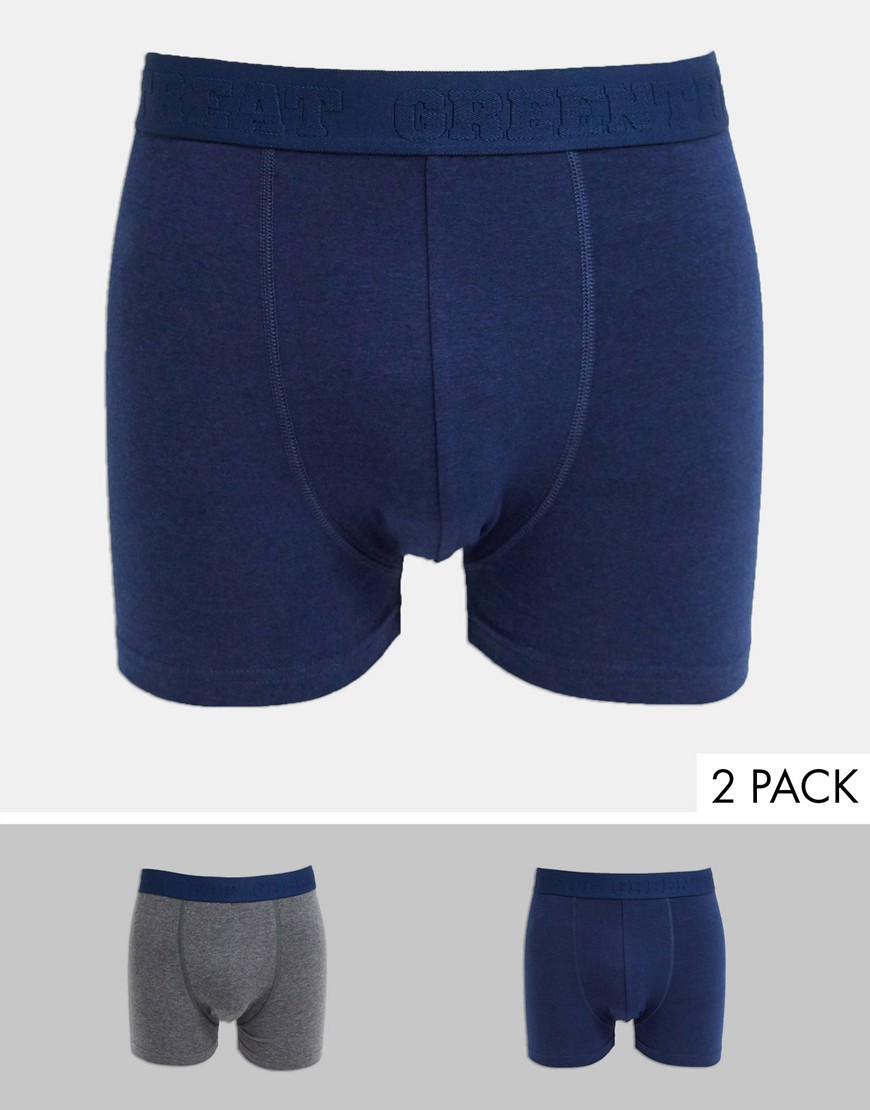 Green Treat 2 pack bamboo boxers in charcoal and navy