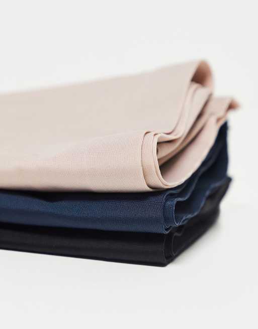 Green Treat 3 pack seamfree bonded briefs in navy black and beige, 4 of 4