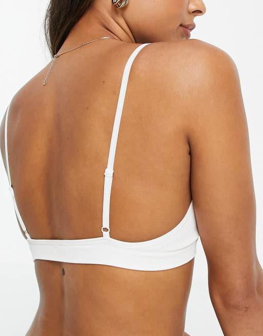 Green Treat - Brassière a triangolo bianca senza cuciture, 4 di 4