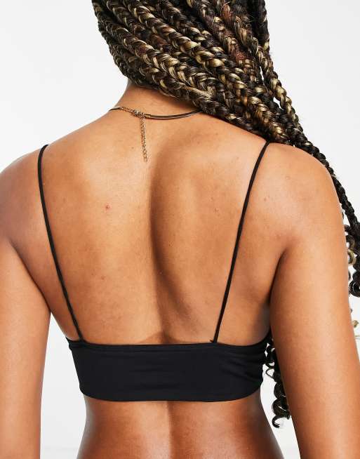 ASOS DESIGN - Sienna - Brassière rembourrée longue en dentelle - Noir