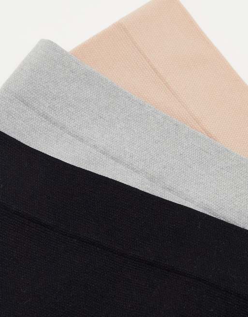 Green Treat secret control 3 pack thongs in grey rose and black , 4 of 4