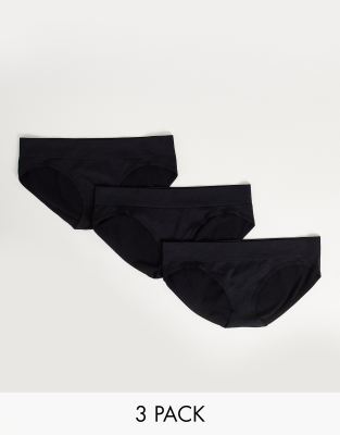 Greentreat Greentreat 3 pack seam free brief in black