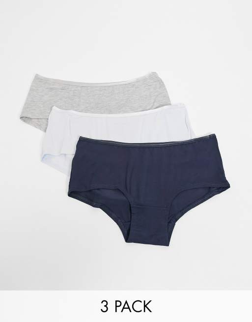 Greentreat - Lot de 3 shortys confortables - Combo bleu imprimé