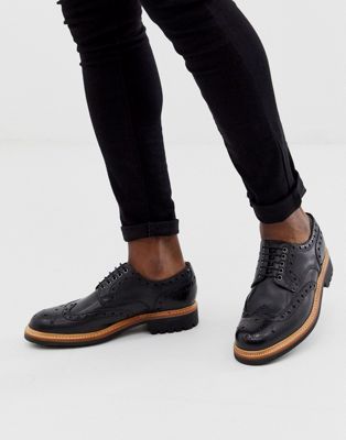 Grenson archie brogues in black leather 