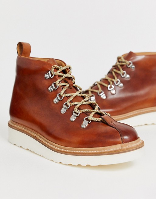 Grenson bobby hiker boot in tan leather
