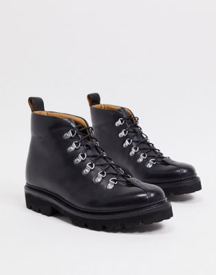 Grenson bobby hiker boots in black 
