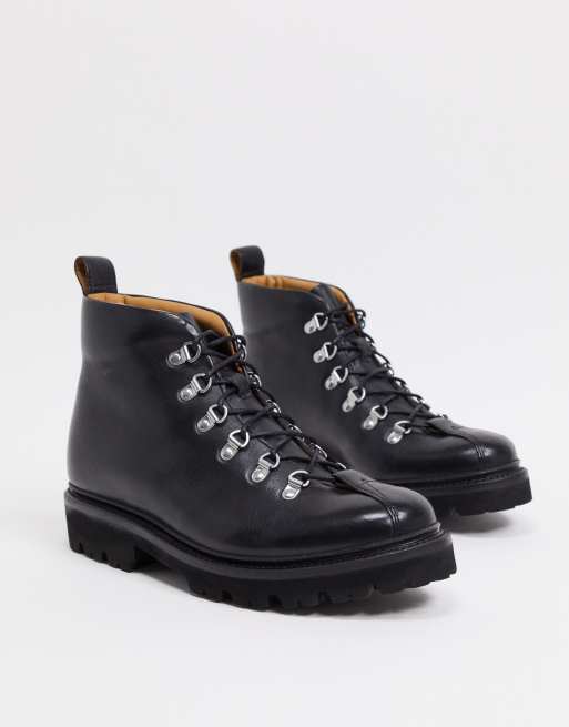 Grenson bobby hiker boots in black