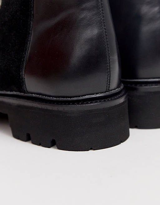 Grenson brady hiker boots in black leather | ASOS