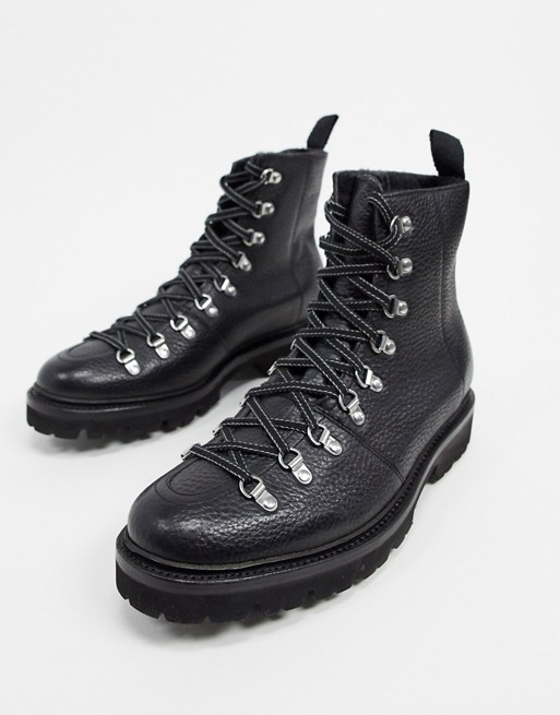 Grenson brady hiker boots in black