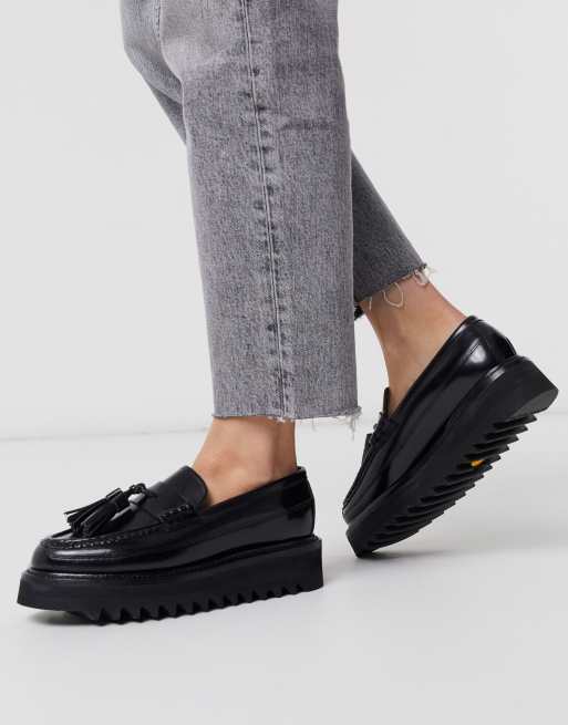 grenson bethany tasseled leather loafers