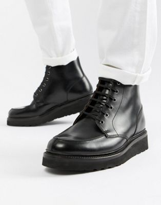 Grenson Buster lace up boots in black 