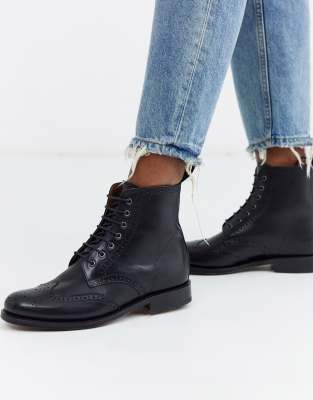 Grenson Ella leather brogue ankle boot 