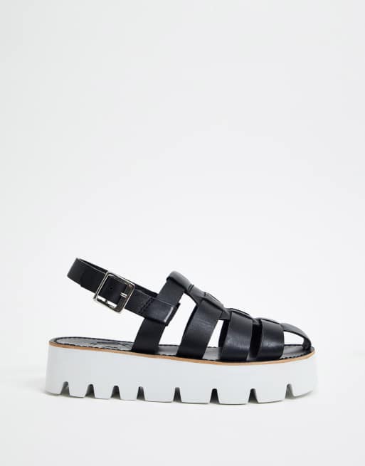 Grenson Marilyn black leather chunky sandals