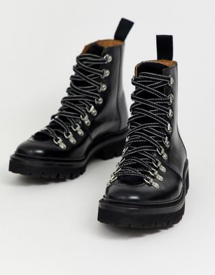 grenson black nanette hiker boots