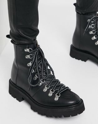 grenson black nanette hiker boots