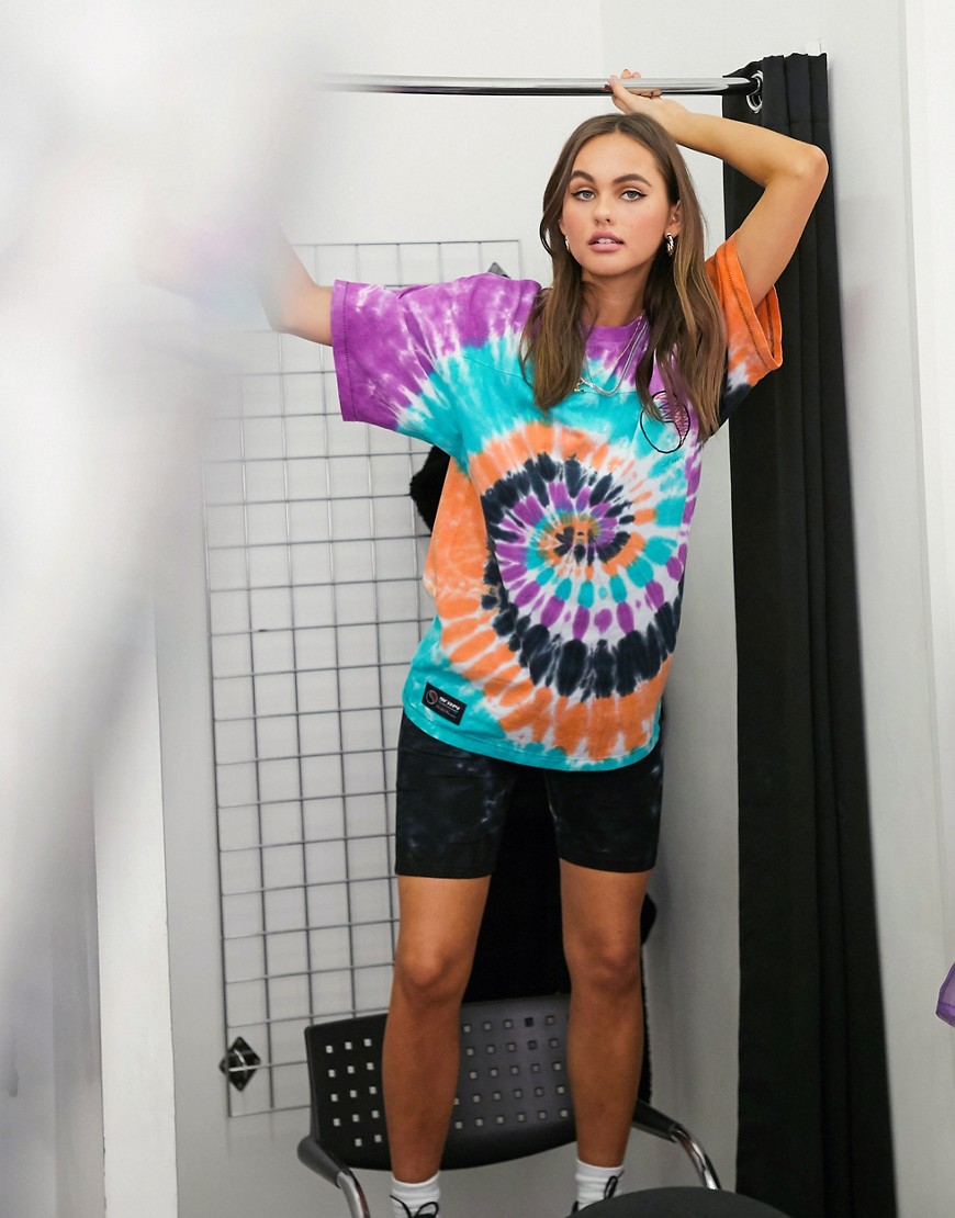 Grimey – Batikmönstrad t-shirt i oversize-modell med yin och yang-mönster-Flerfärgad