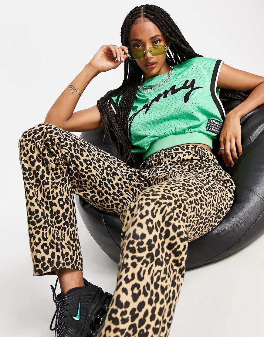 Grimey cropped sporty vest co-ord-Green