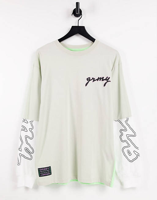 Women Grimey oversized long sleeve t-shirt with back graphic 
