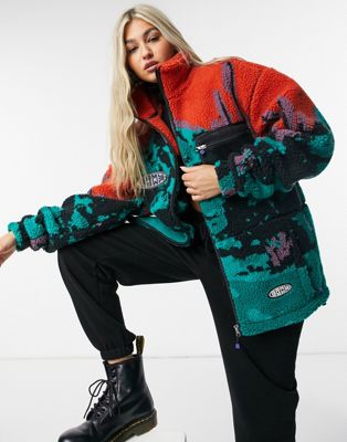 Grimey oversized teddy fleece jacket with desert print | ASOS