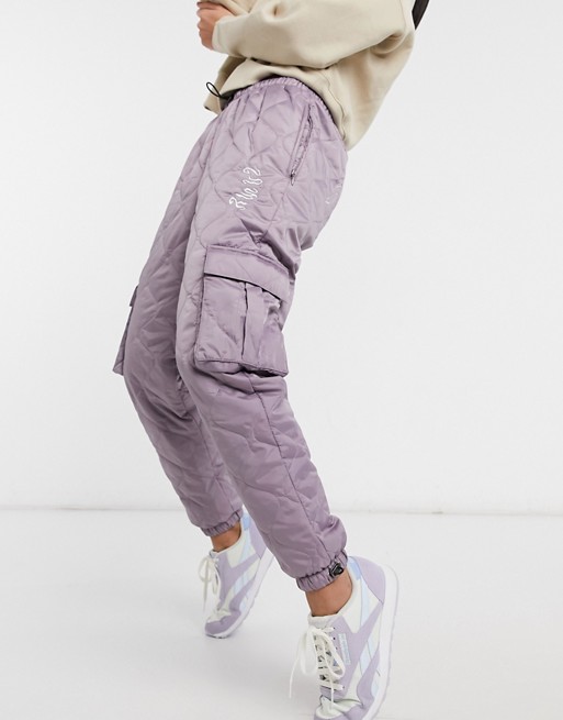 Grimey quilted sweat pants with logo co-ord