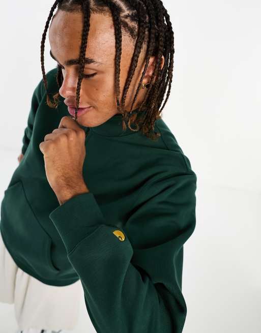 Grøn Chase sweatshirt med halv lynlås fra Carhartt WIP, 3 af 4