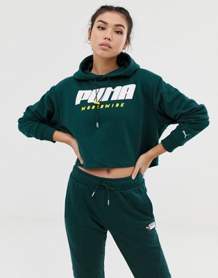 Grøn træningshættetrøje fra Puma