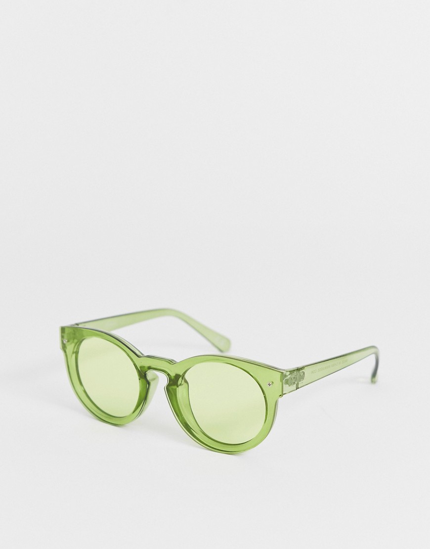 Grønne sunde solbriller i krystalplastik med grønne glas fra ASOS DESIGN