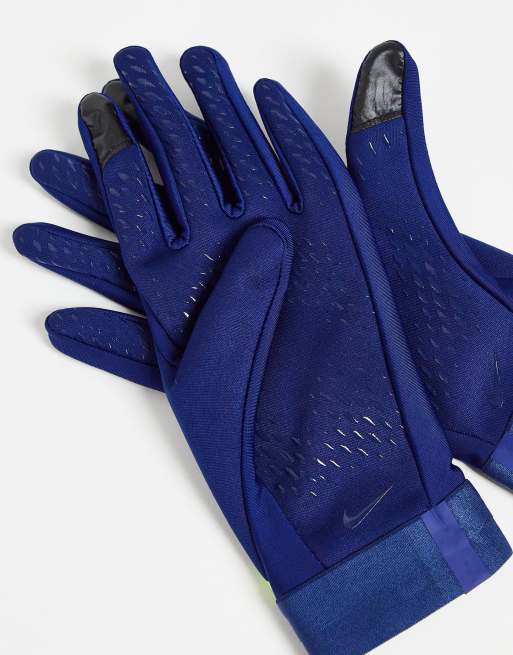 Enfriarse Ninguna peine Guantes azul marino y amarillo voltio HyperWarm Academy de Nike Football |  ASOS