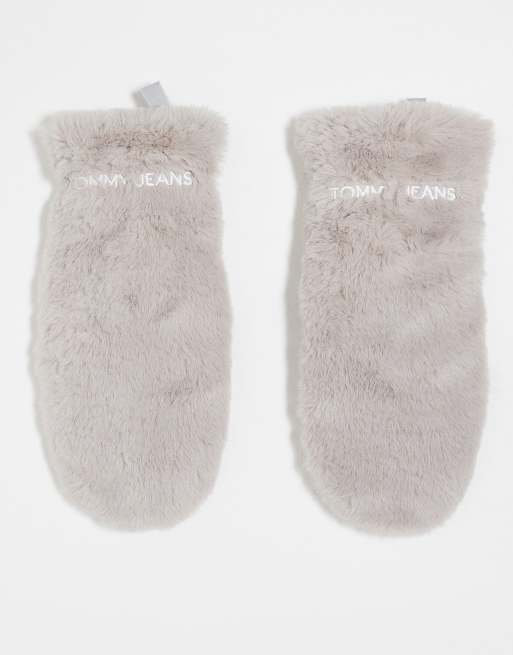 Guantes blanco hueso de piel de Tommy Jeans