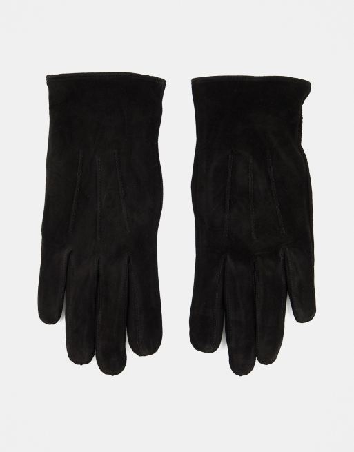 Guantes de ante auténtico en negro de Barney's Originals