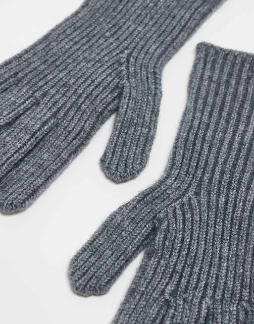 Guantes grises con puño alargado de canalé de ASOS DESIGN, 3 de 3