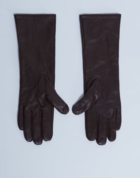 Guantes marrón chocolate de cuero Gibson de Topshop - view 1