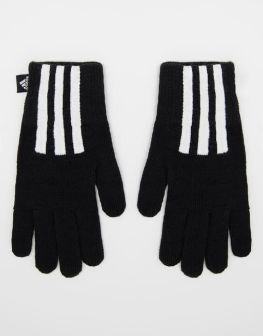 Guantes negros con detalle de tres rayas de adidas Training