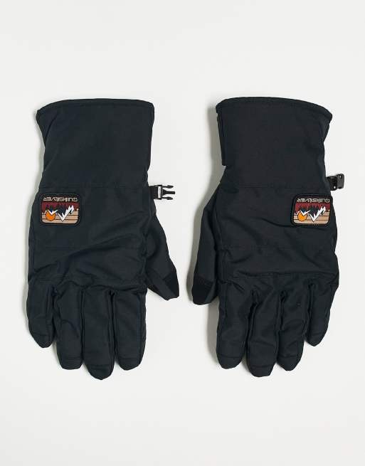 Guantes negros con diseño cruzado de Quiksilver