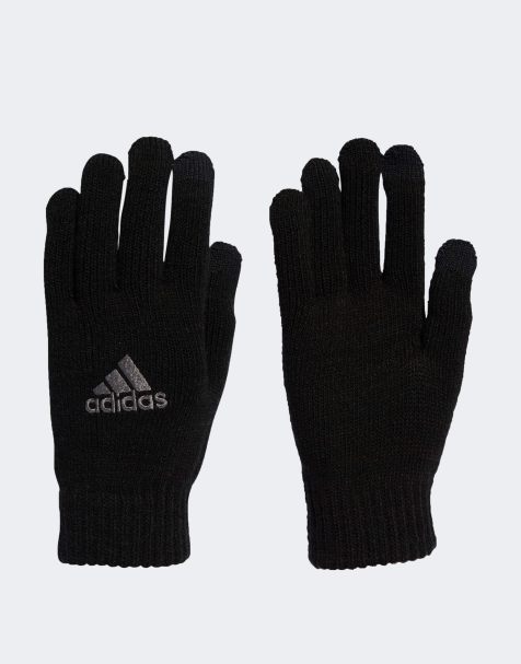 Guantes negros de cuero con detalle metálico dorado de ASOS DESIGN