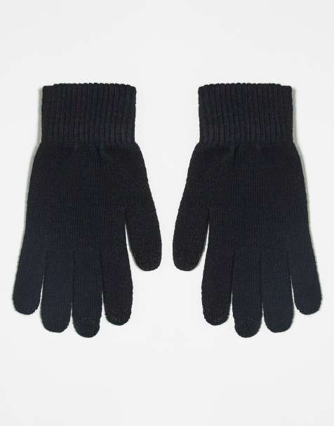 Guantes negros para pantalla táctil de poliéster de ASOS DESIGN - view 1
