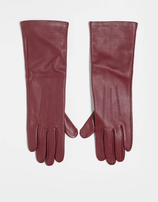 Guantes rojo guinda de cuero Gibson de Topshop, 3 de 3
