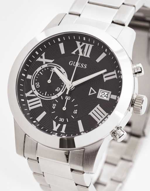 Guess - Atlas - Horloge in zilver en zwart