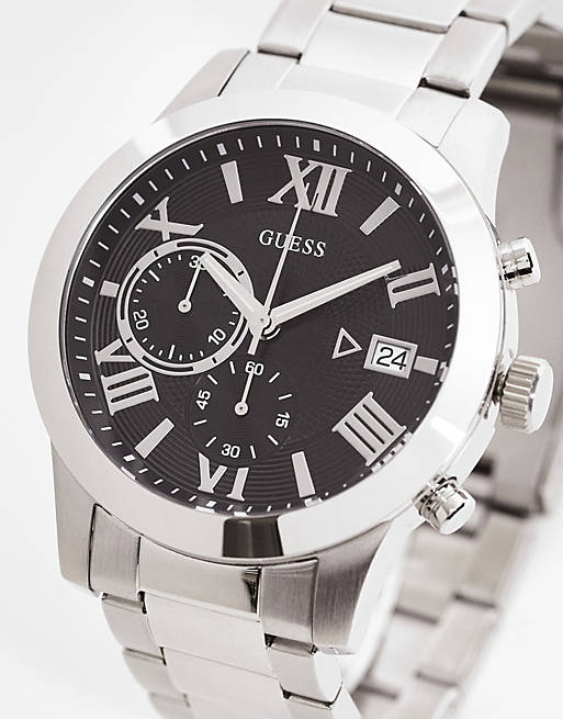Guess Atlas watch in silver and black | ASOS