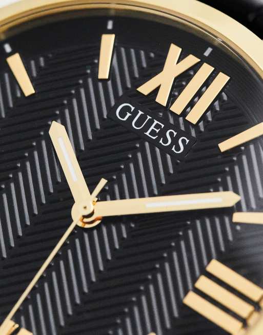 Guess horloge zwart discount goud