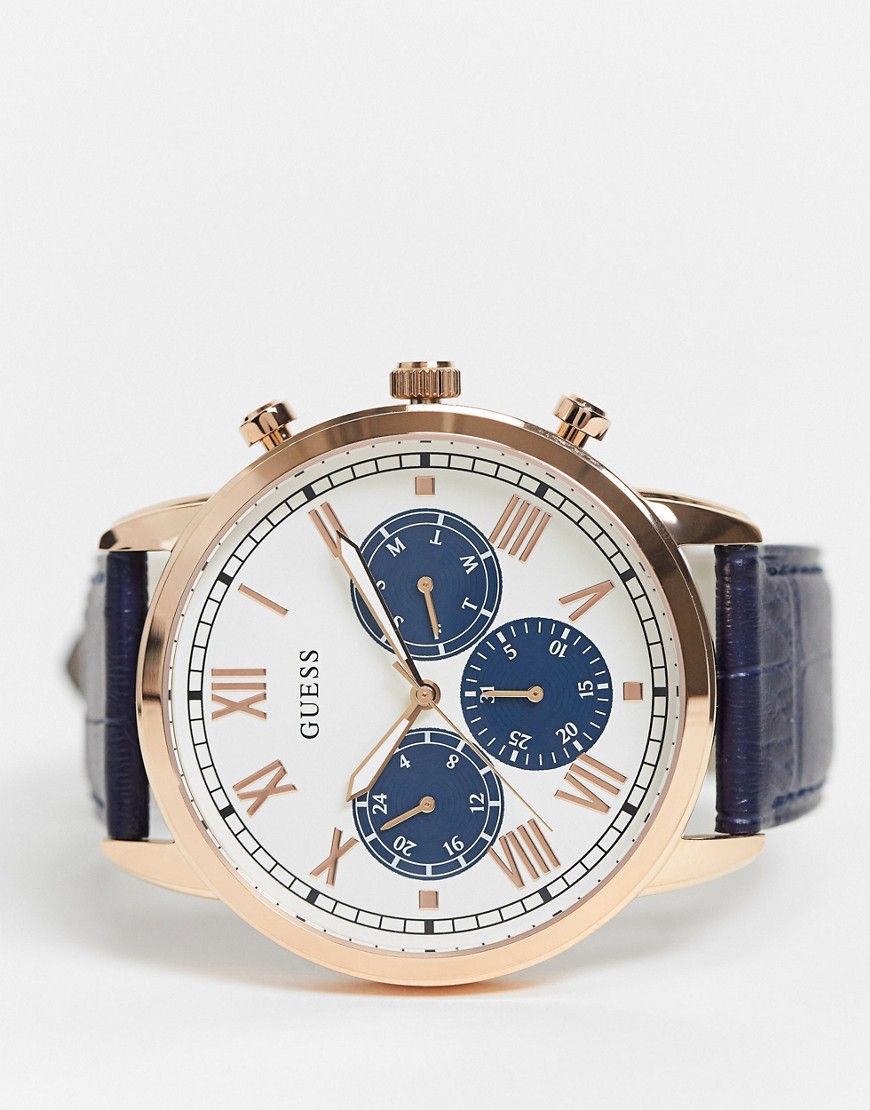 Guess chronograph watch with white dial-Blue