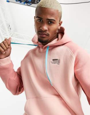 Guess hoodie in pink with small logo | ASOS