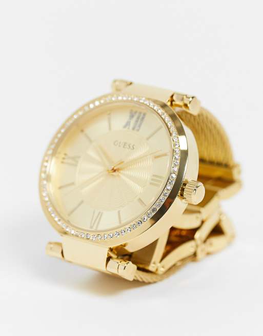 Guess Horloge met gouden bandje en wijzerplaat ASOS