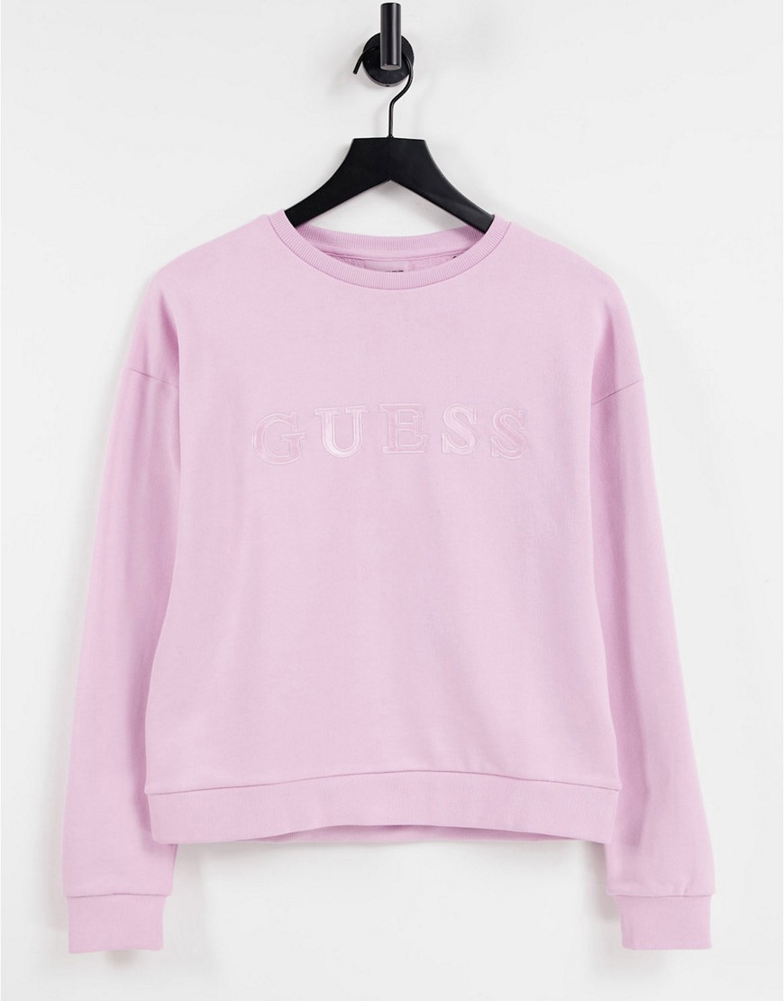 Guess logo sweatshirt in pink